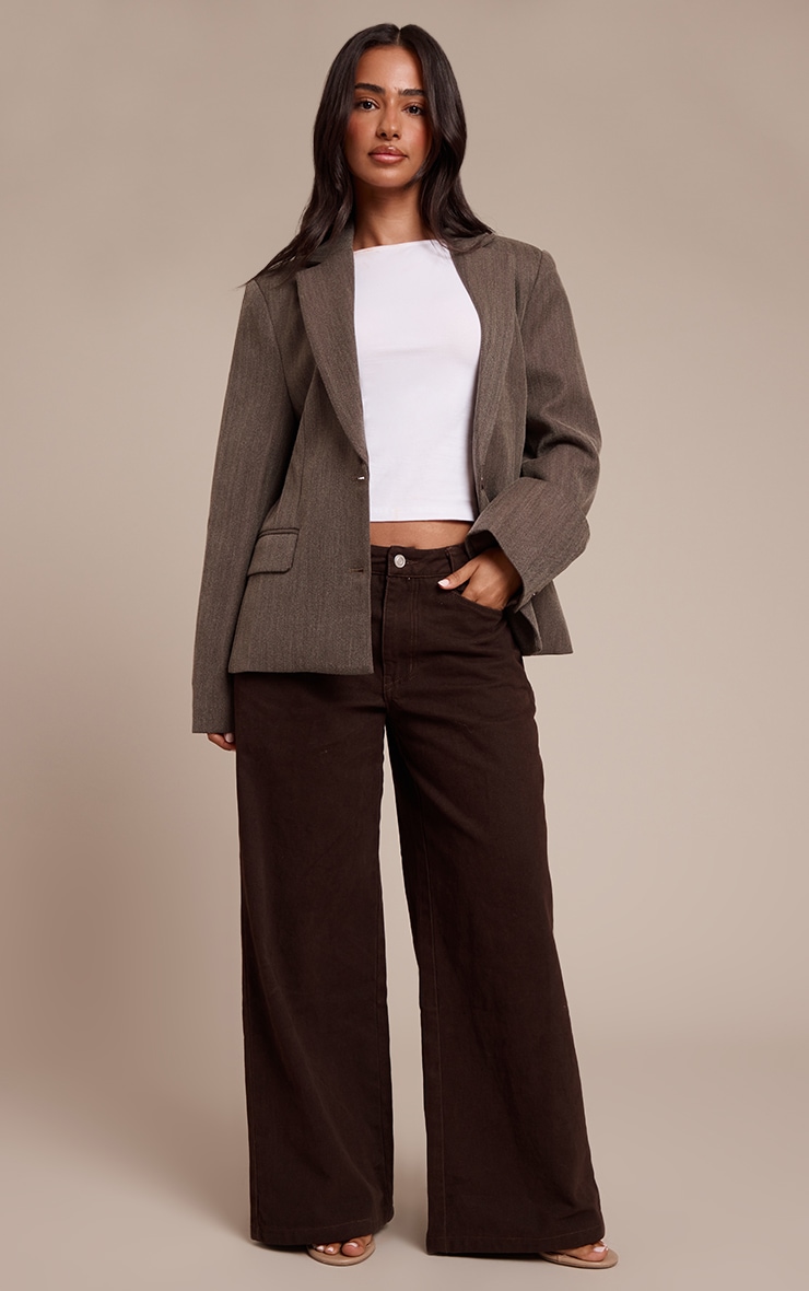 Petite Taupe Boyfriend Premium Blazer image 3