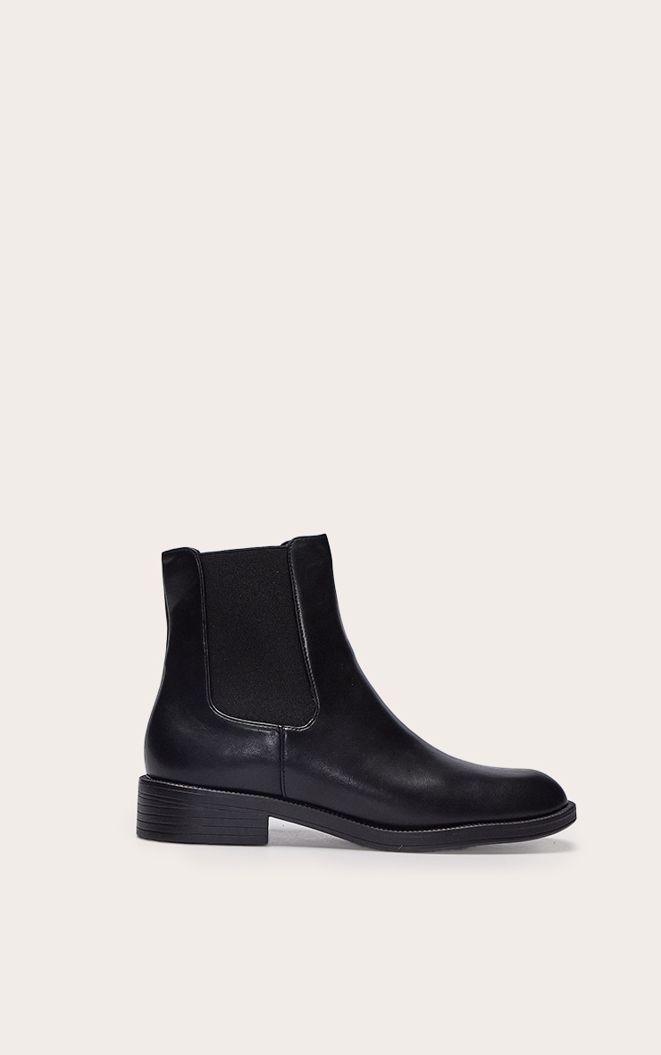 Black Soft PU Cuban Heel Boot image 2