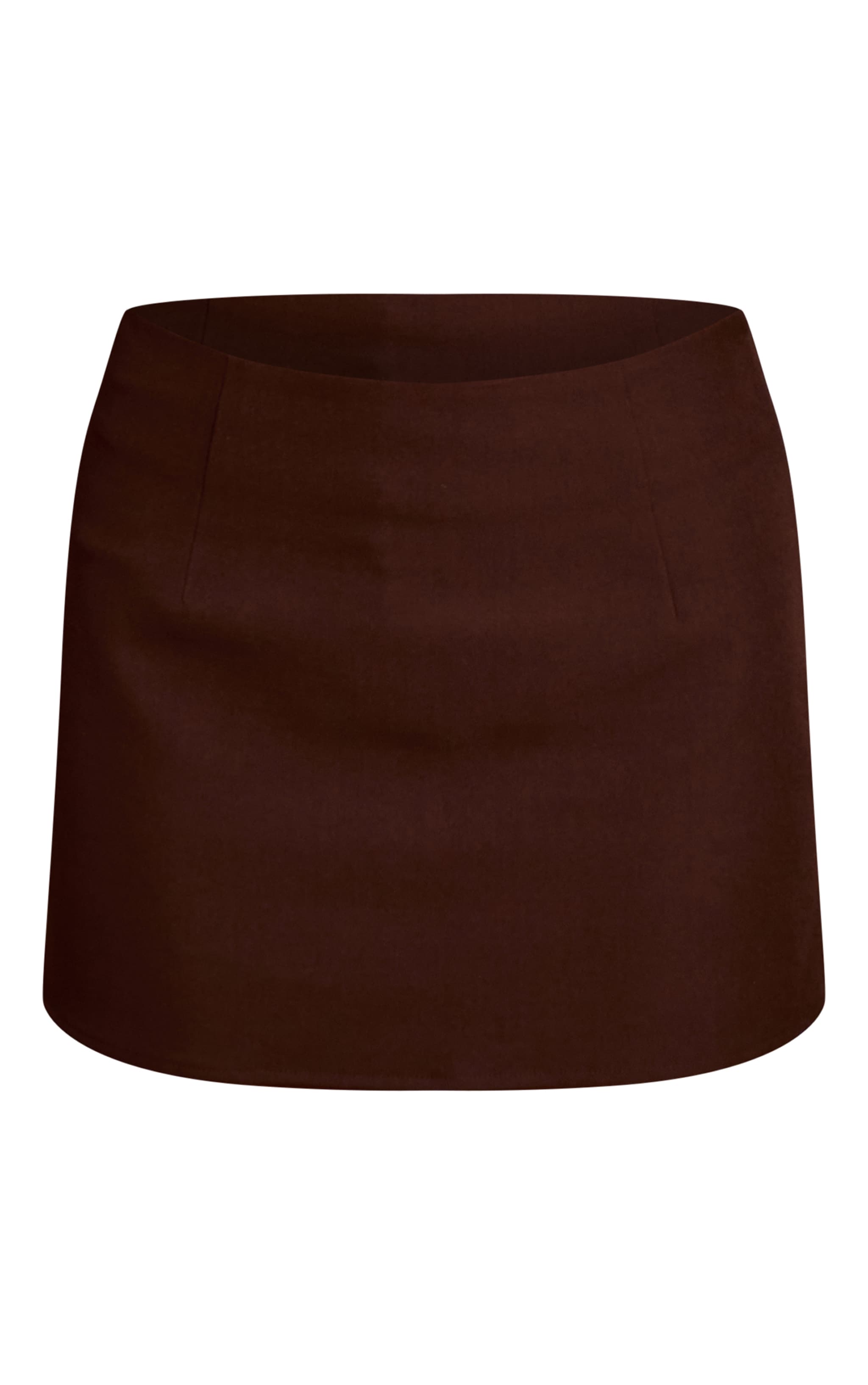 Dark Brown Tailored Woven Mini Skirt image 6