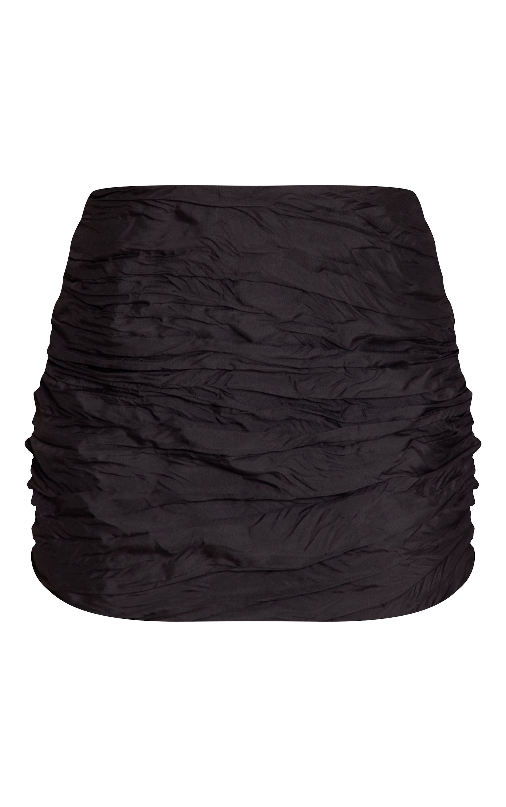 Black Crinkled Woven Mini Skirt image 6