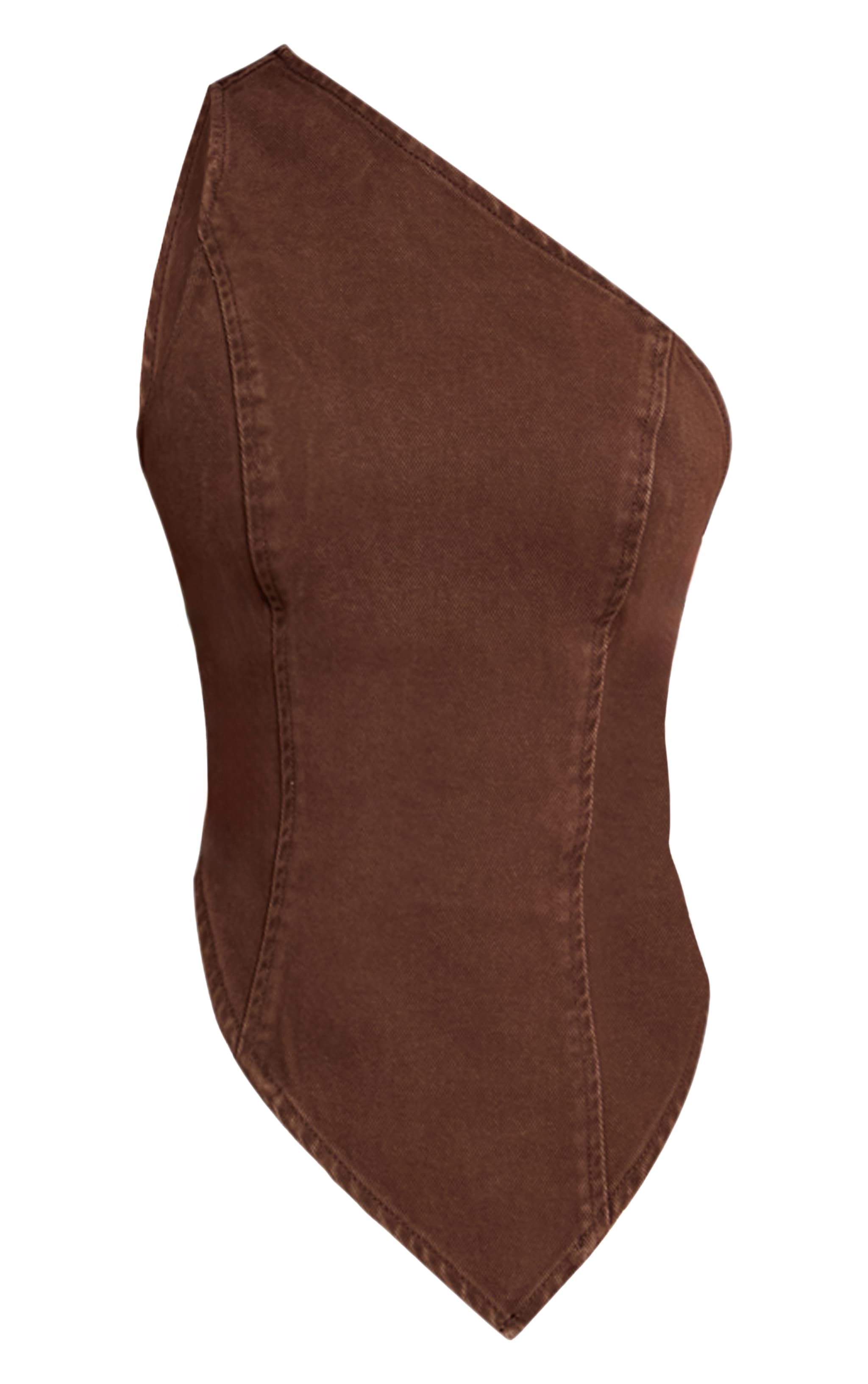 Petite Top asymétrique en jean chocolat image 5