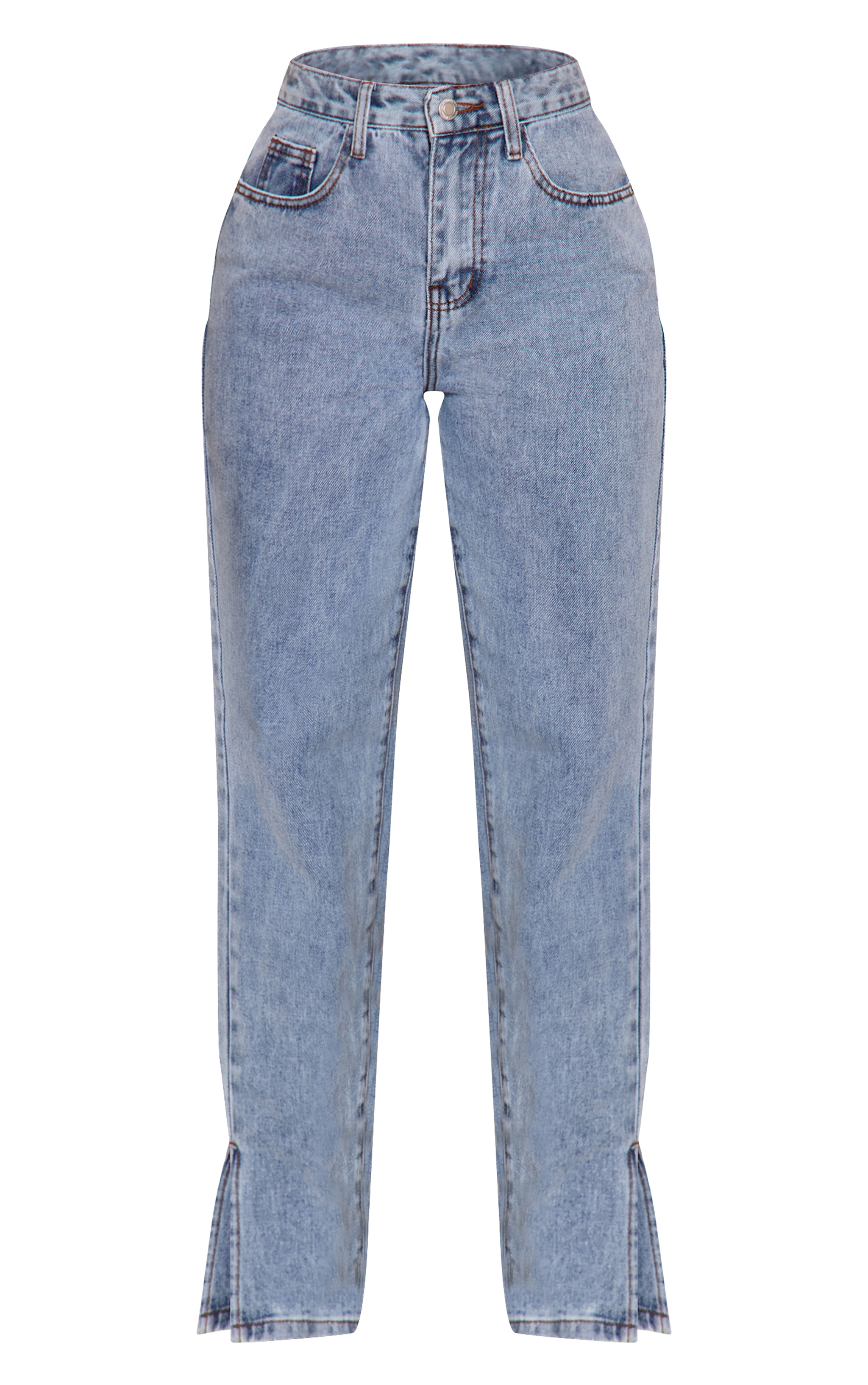 Petite Jean bleu clair à ourlets fendus image 5