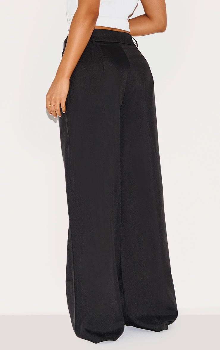 Petite Black Woven Tailored Wide Leg Pants image 3