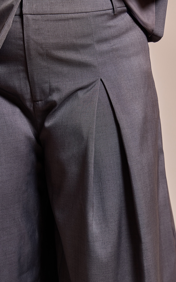 Plus Navy Pleated High Rise Wide Leg Pants image 4