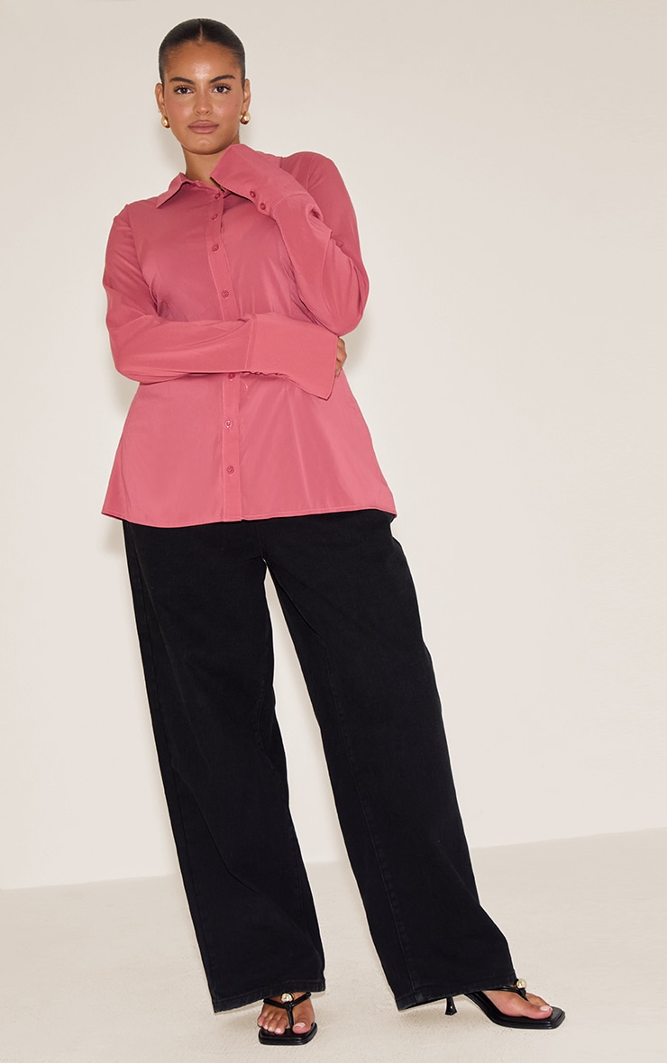 Plus Blush Chiffon Fitted Shirt image 3