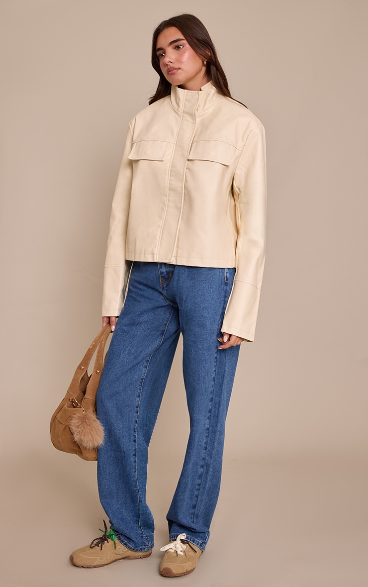 Mid Blue Wash Dipped Back Style Boyfriend Jeans image 2