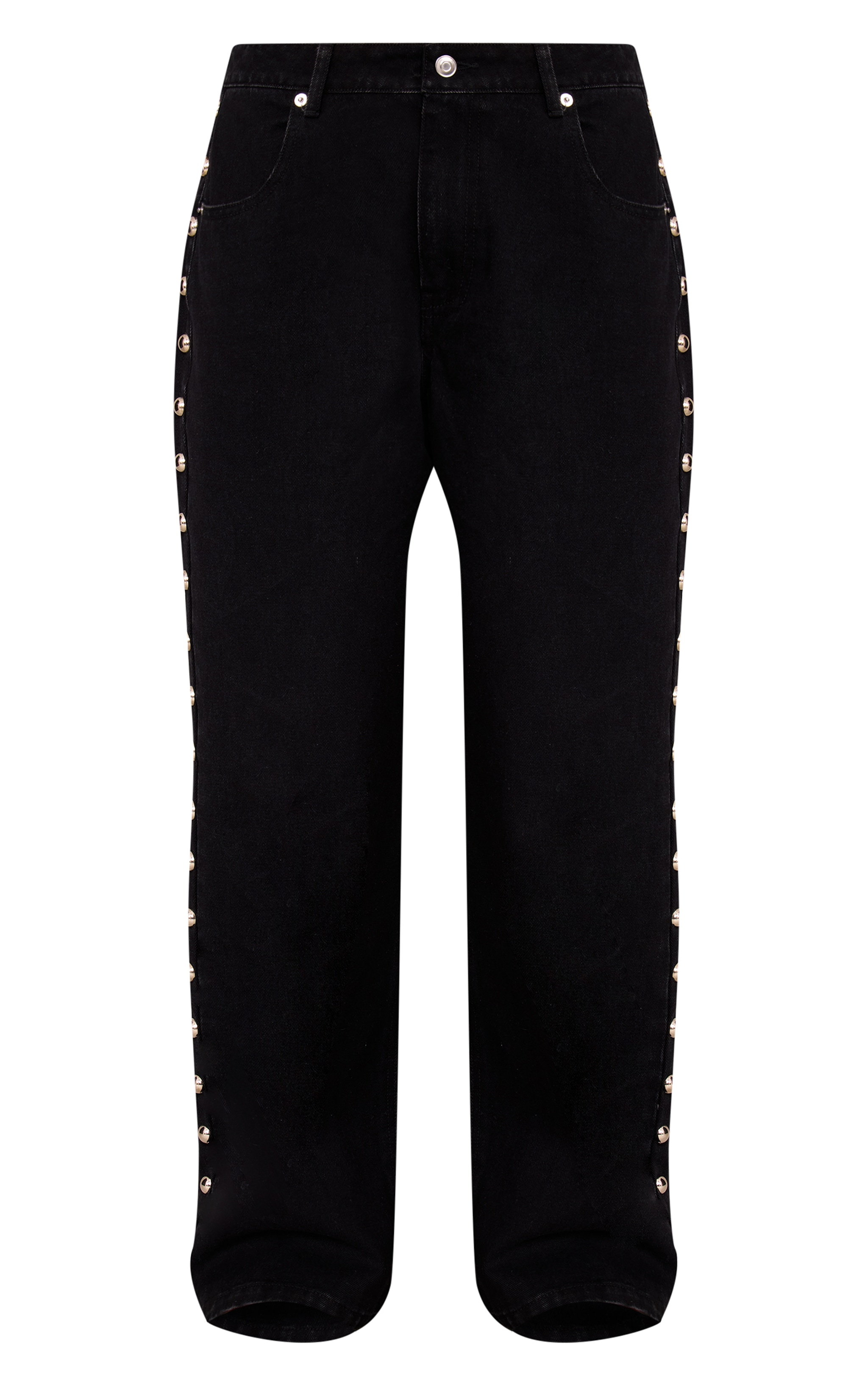 Petite Black Studded Mid Rise Jeans image 5