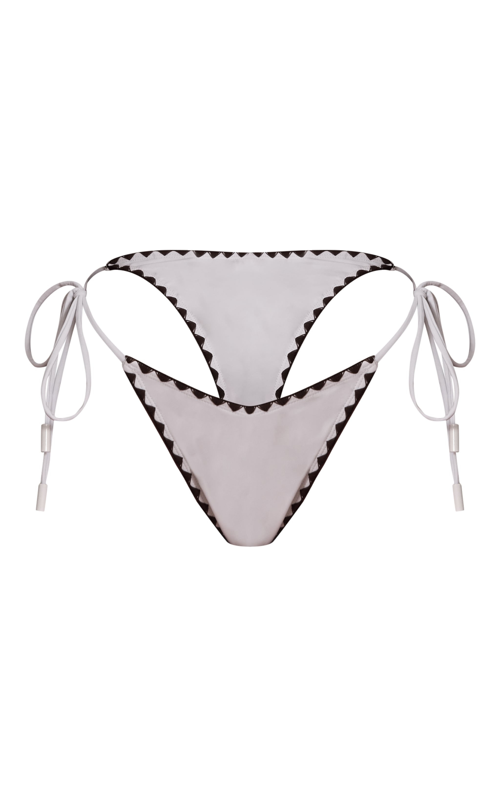 White Whip Stitch Tie Side Bikini Bottoms image 5