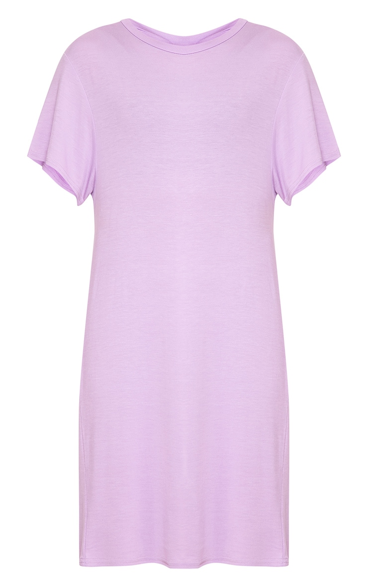 Basic Lilac Short Sleeve T Shirt Dress PrettyLittleThing