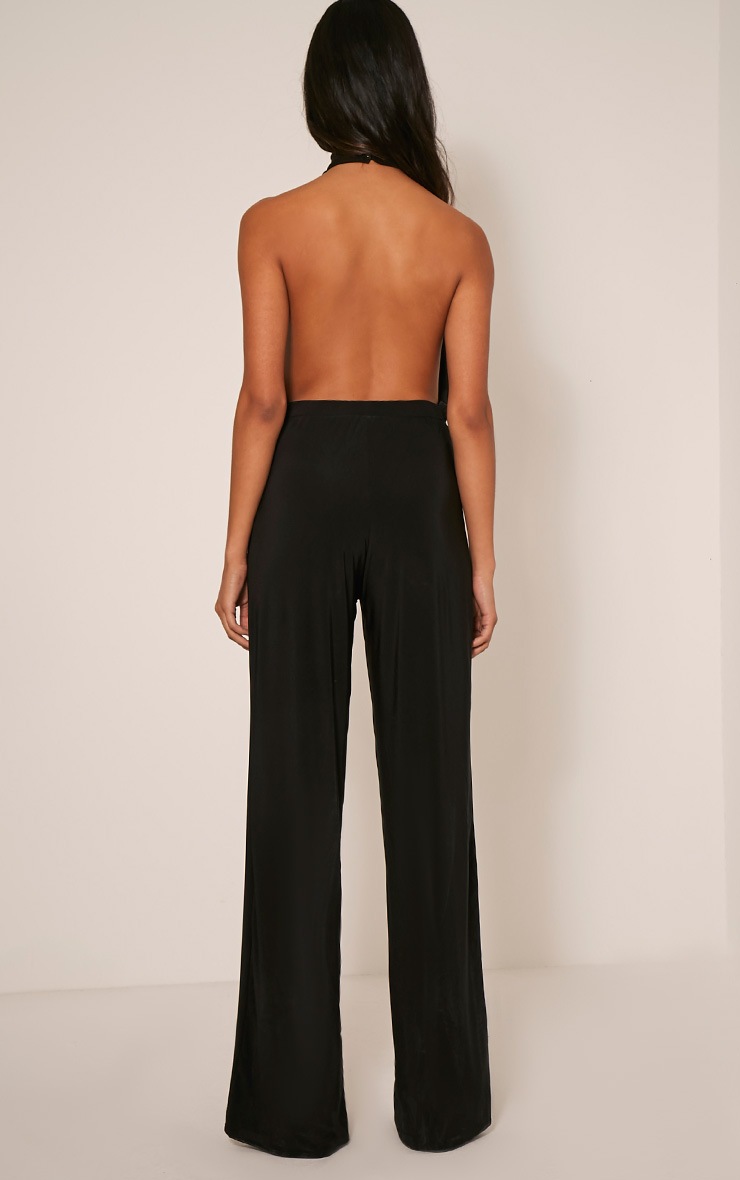 Laurie Black Backless Choker Detail Slinky Jumpsuit Jumpsuits