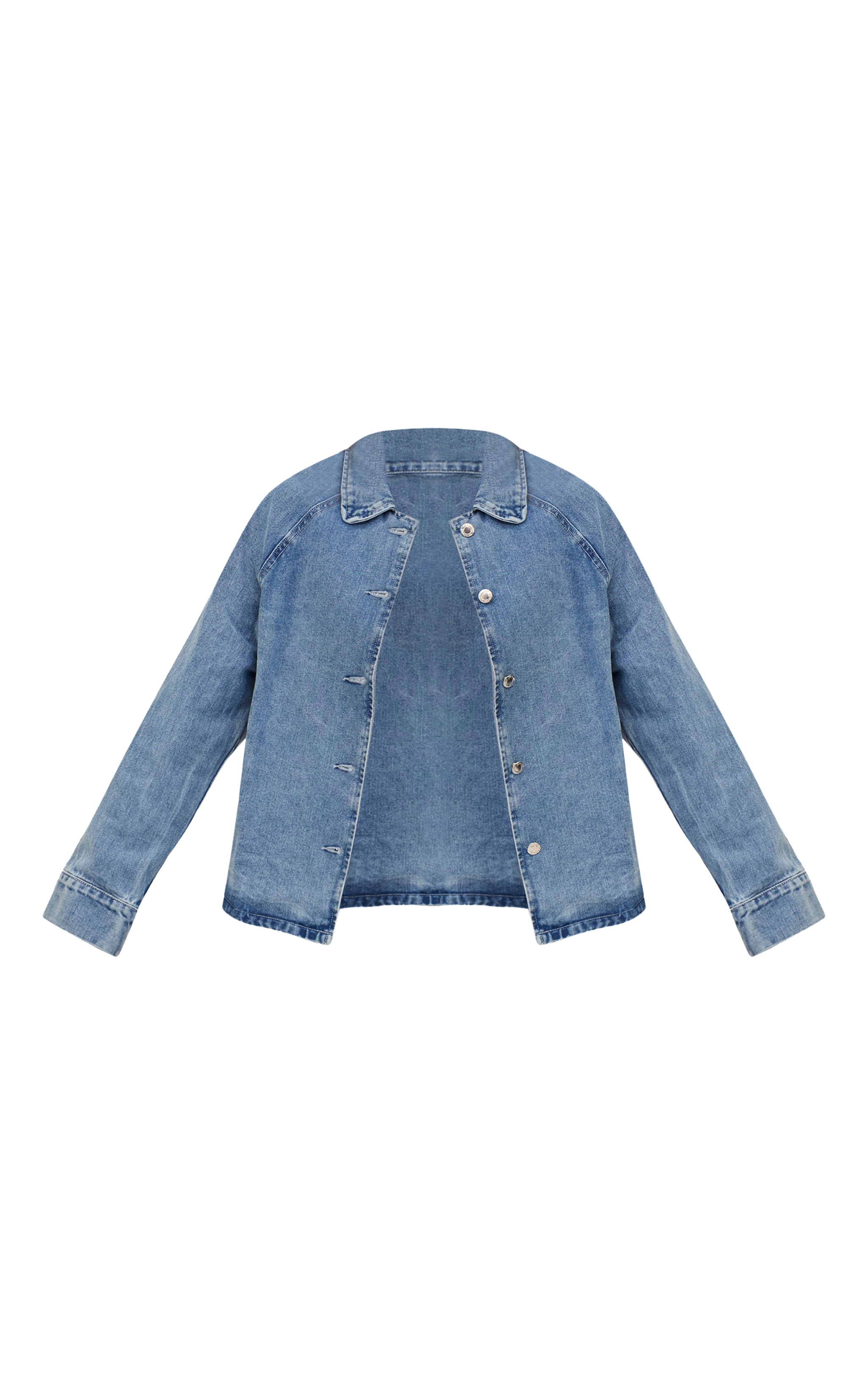 Mid Blue Oversized Denim Car Coat image 5