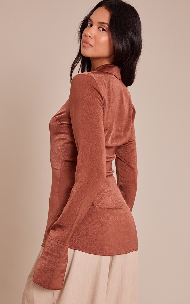 Chocolate Textured Fitted Shirt image 2