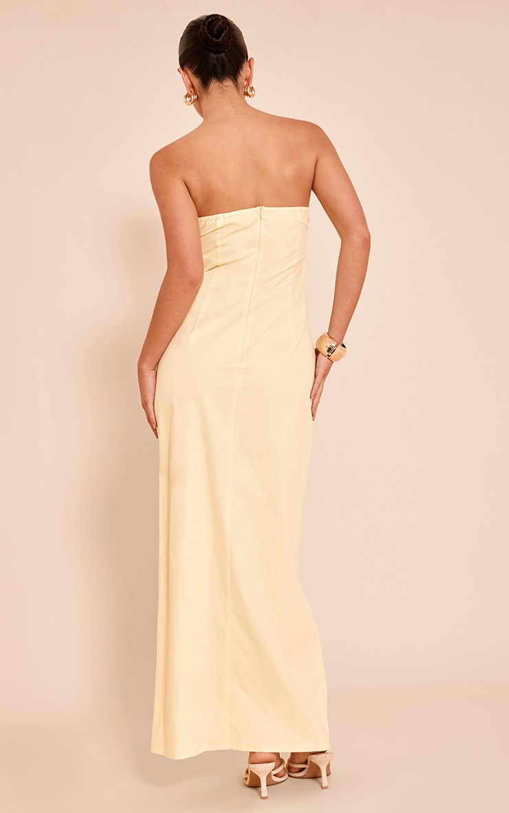 Lemon Bandeau Ruched Midaxi Dress image 2