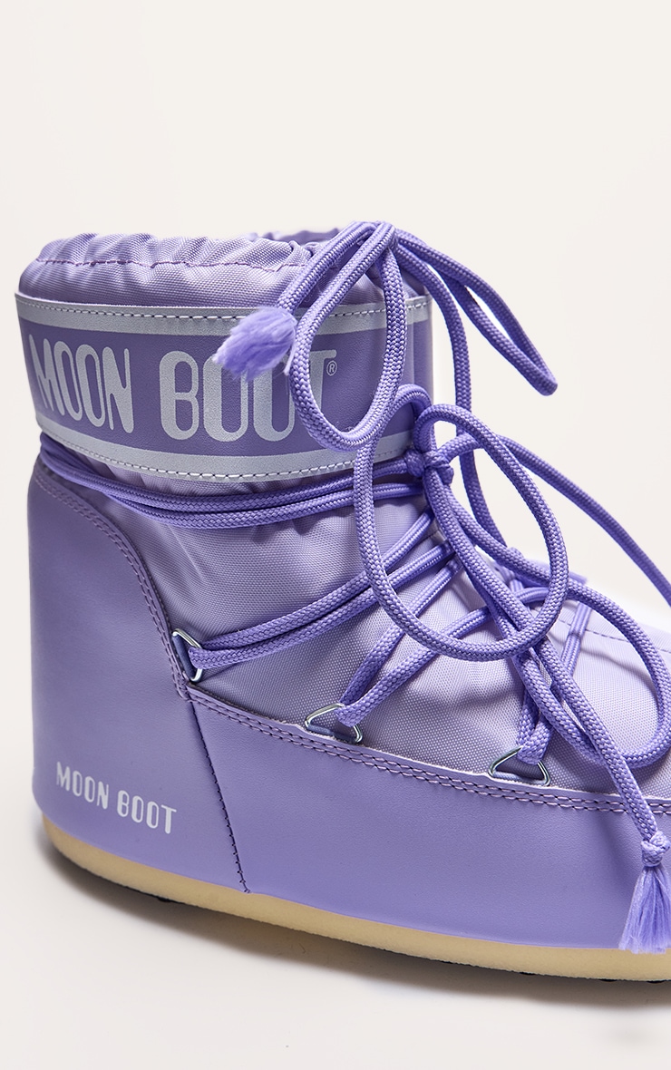 Moon Boots basses en nylon lilas à slogan image 4