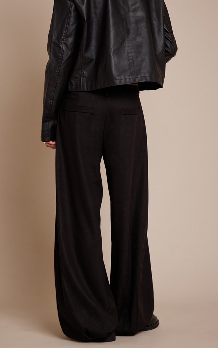 Black Brushed Woven Balloon Trousers