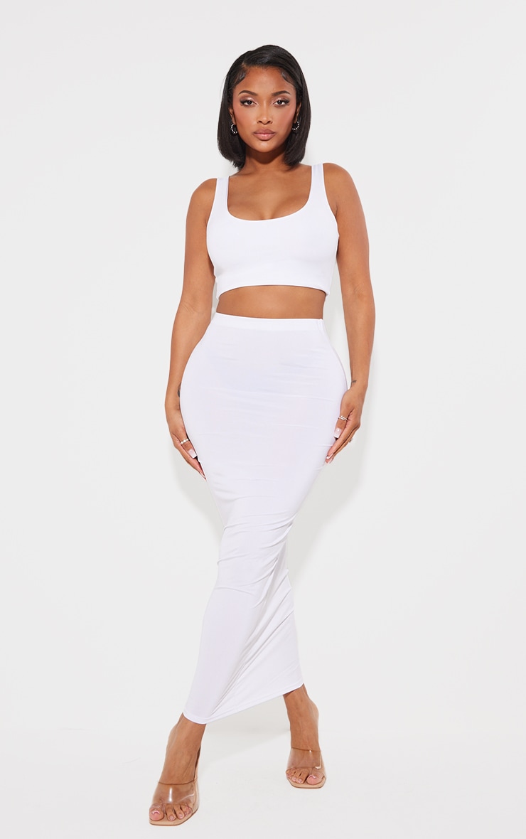 Shape White Slinky Square Neck Crop Top image 3