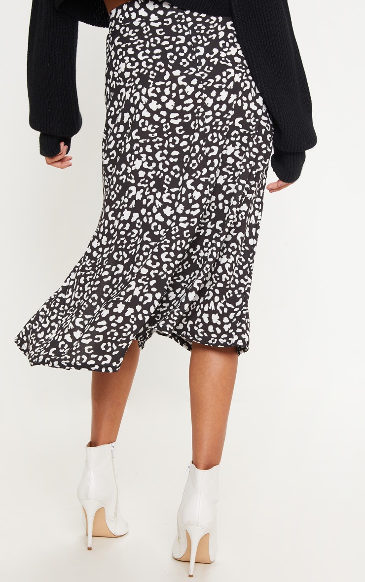 black animal print skirt