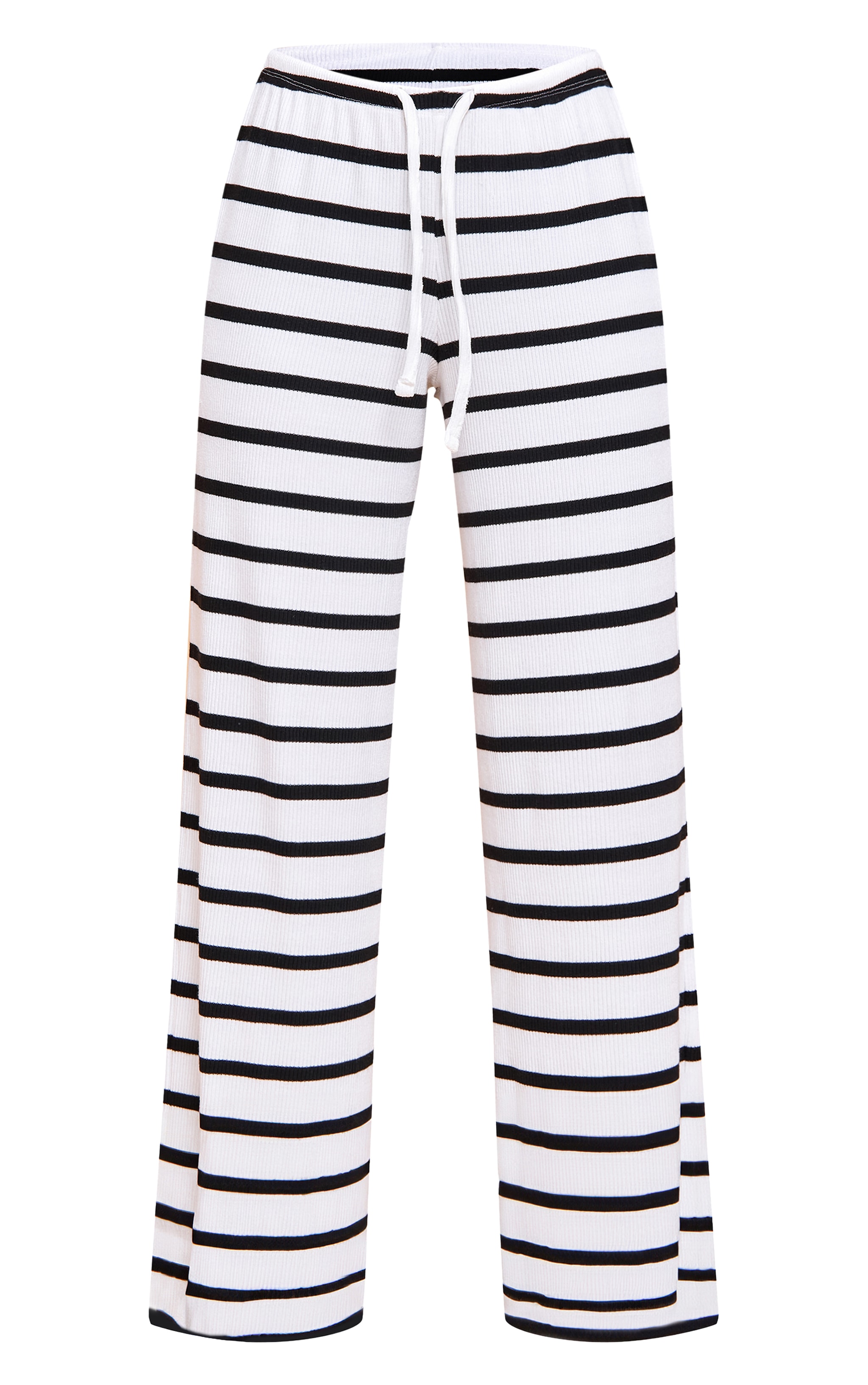 Pantalon large ample noir à rayures et cordons ajustables image 5