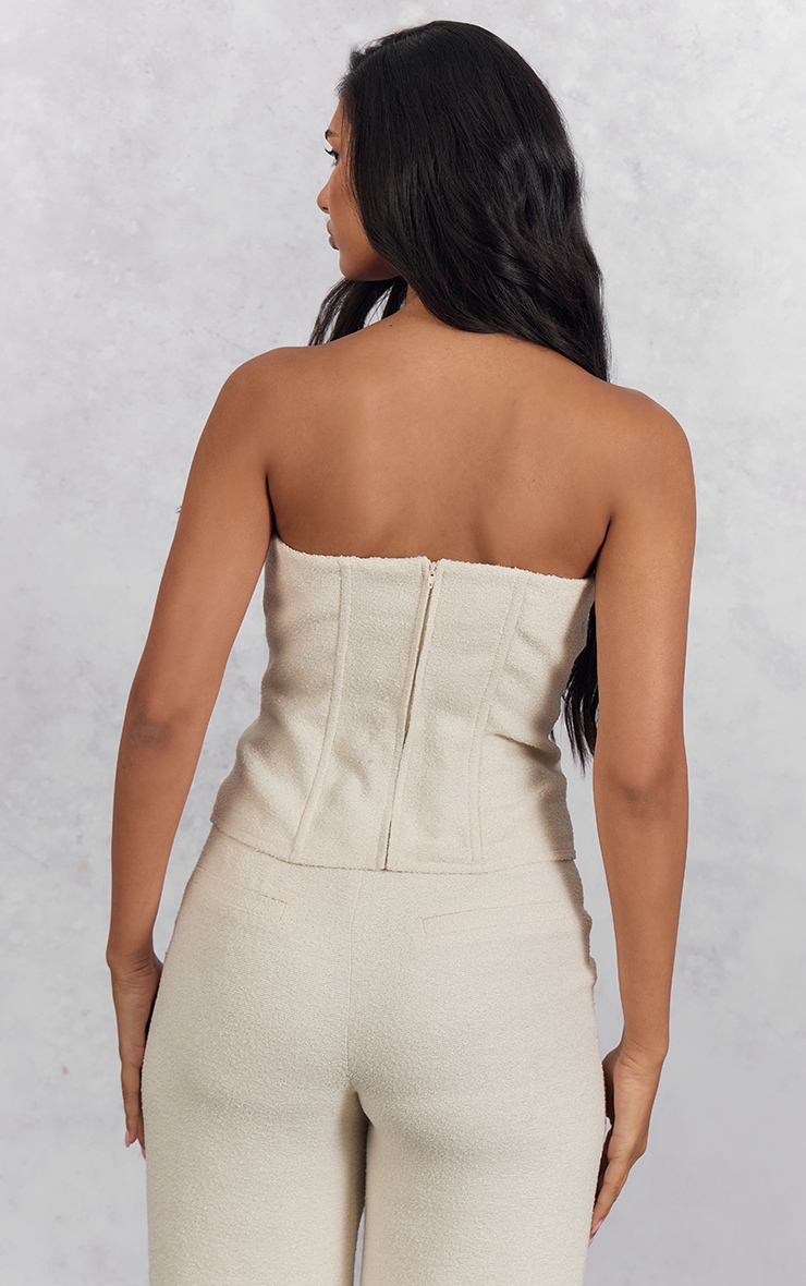 White Boucle Boned Corset image 2