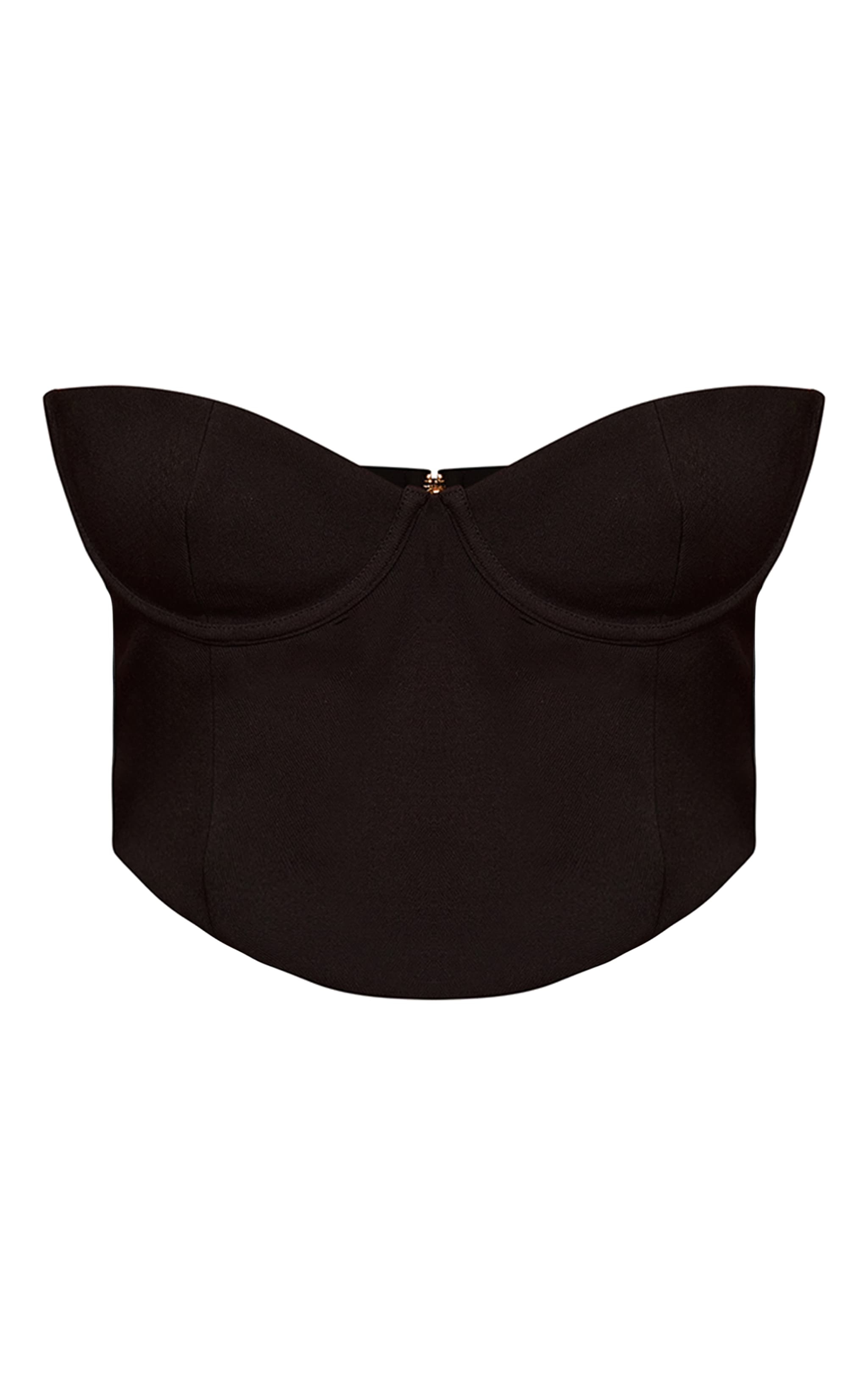 Black Woven Corset Bandeau Top image 6