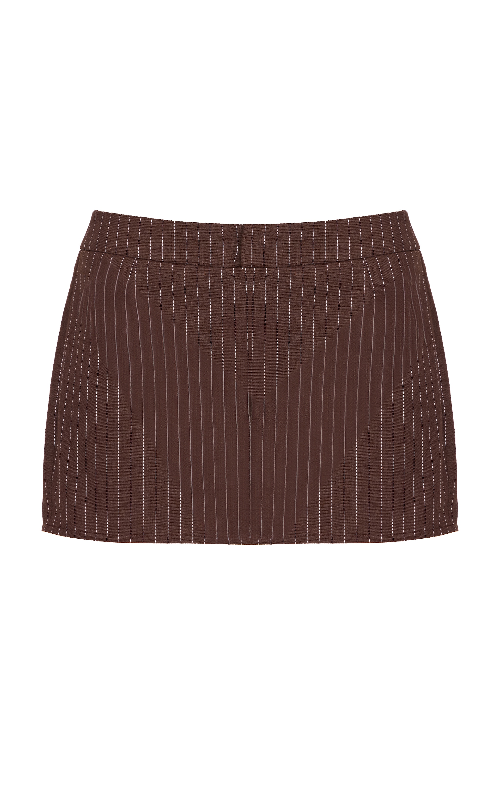 Chocolate Woven Stripe Mini Skirt image 6