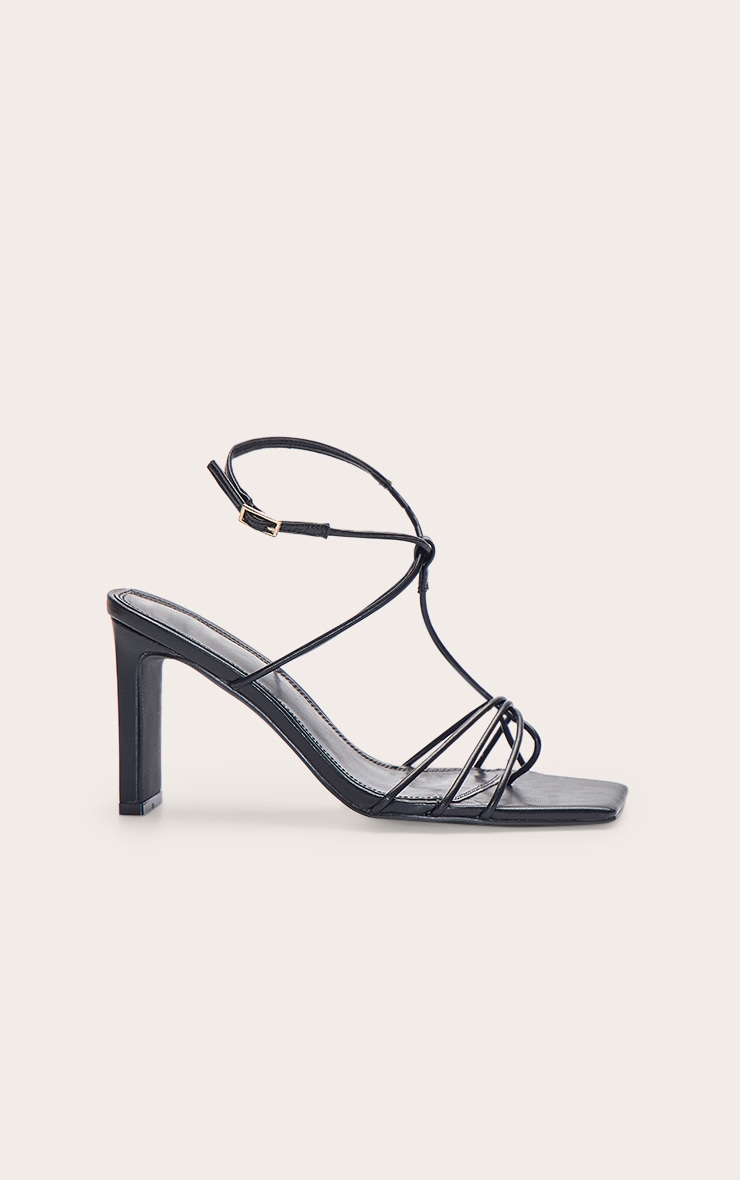 BlackT Bar Square Toe Slim Block Heeled Sandal image 2