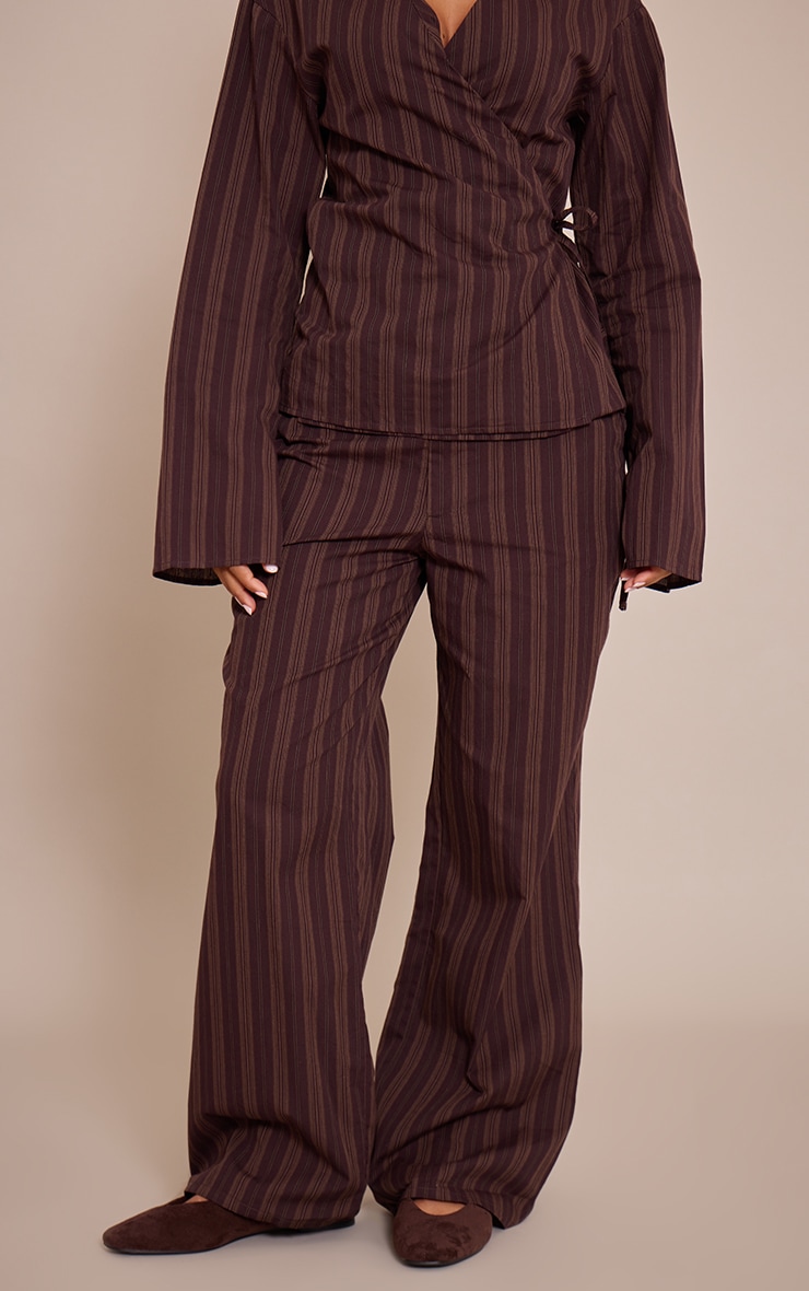 Petite Chocolate Stripe Wide Leg Pants image 2