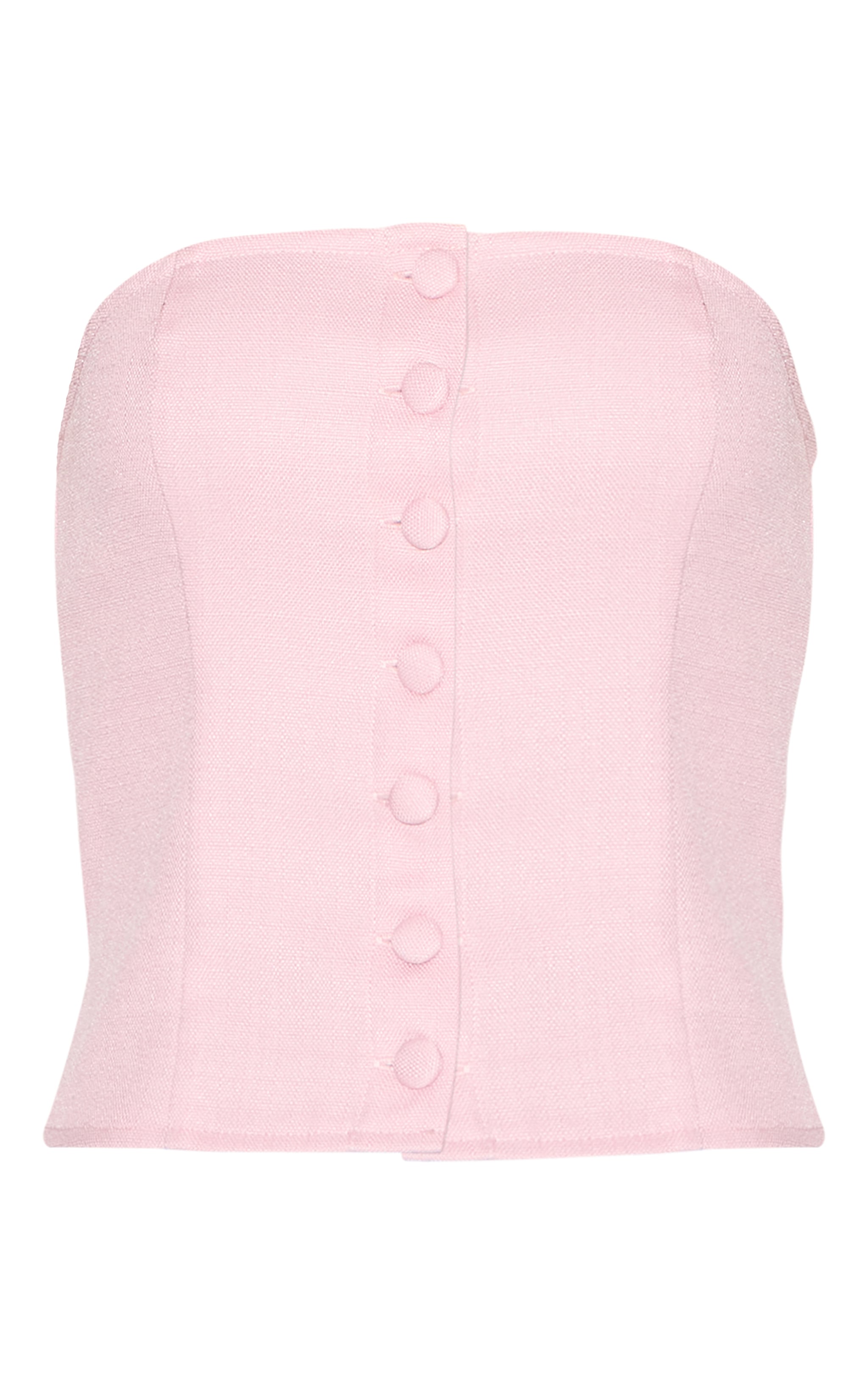 Pink Woven Button Up Bandeau image 5