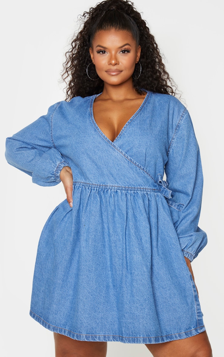 blue jean dress with belt