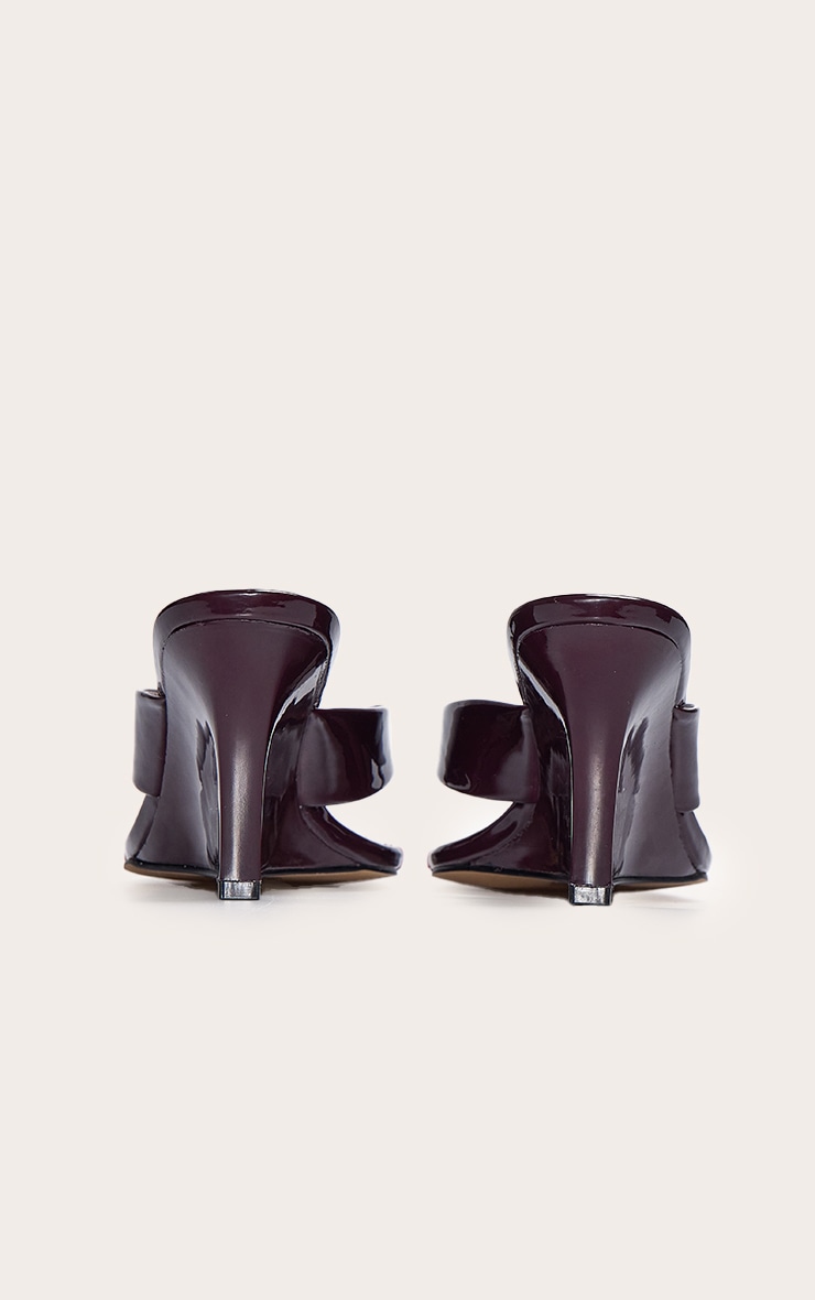 Chocolate Pu Padded Toe Thong Square Toe Mule image 3