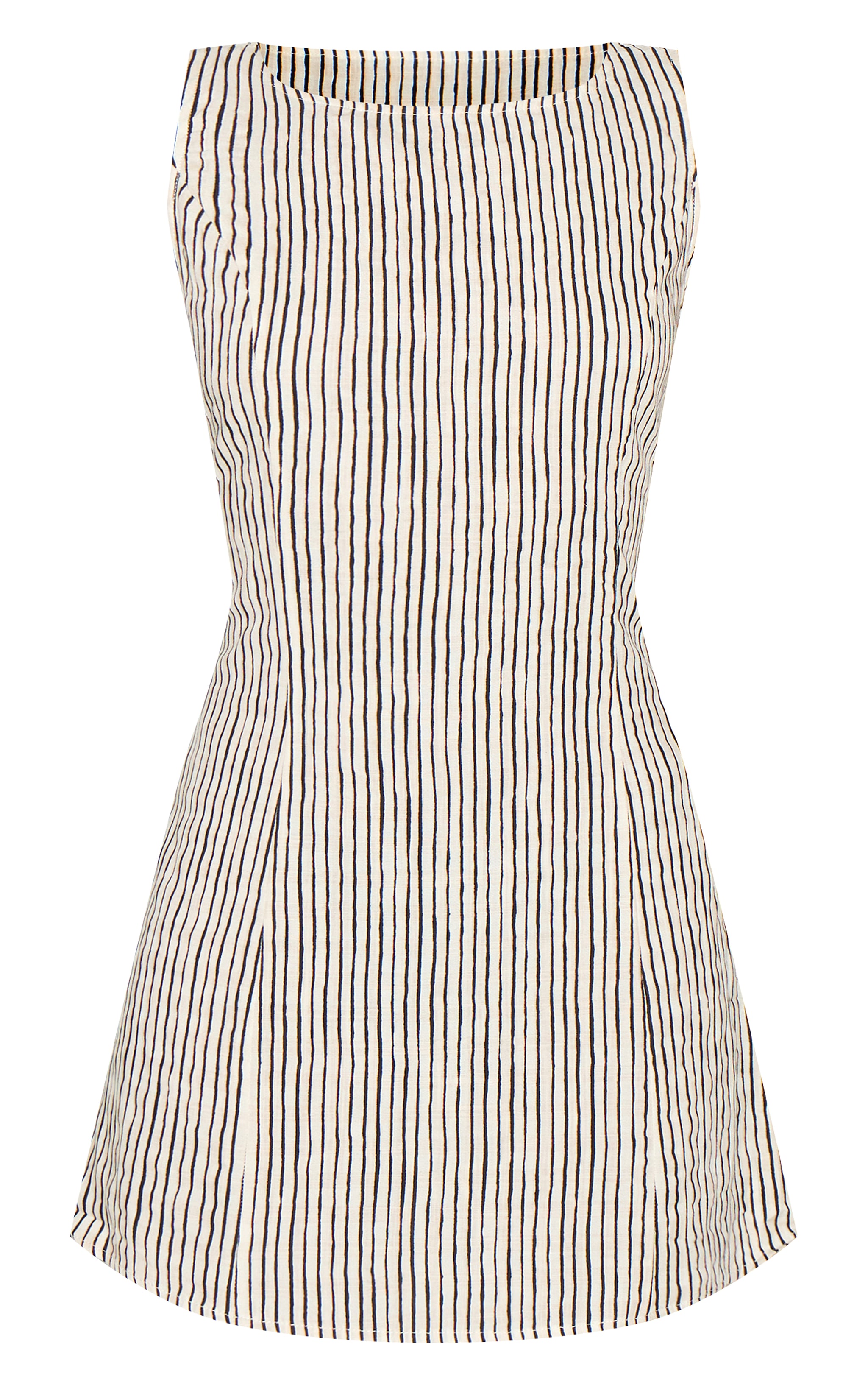 Robe noire à rayures et col bateau image 5