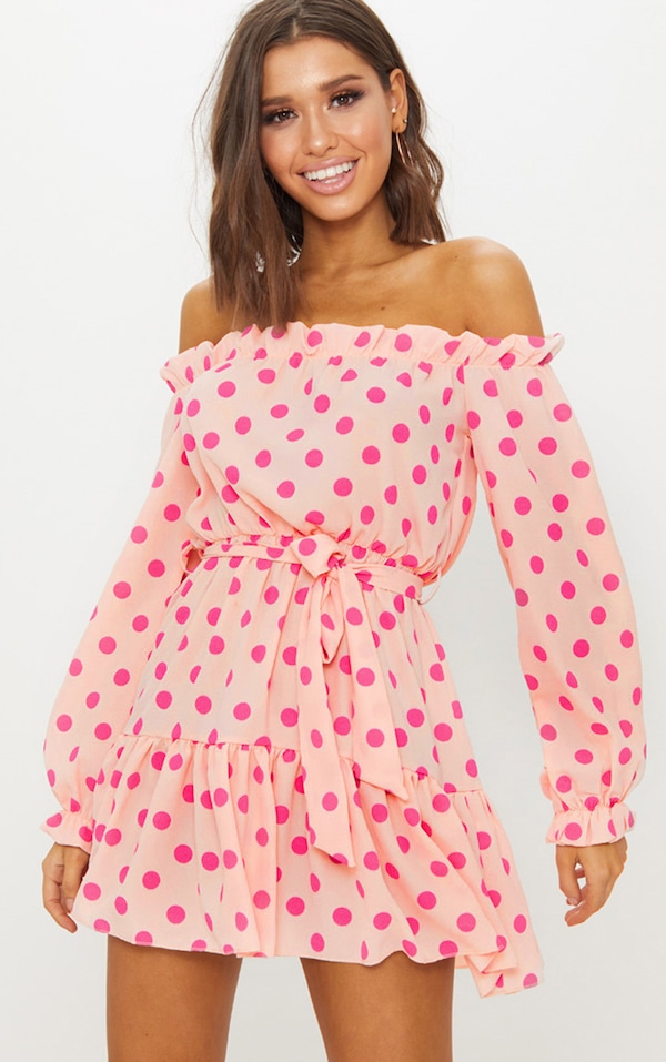 dusty pink bardot satin mesh insert ruched bodycon dress Denim Blue Midi Dress M