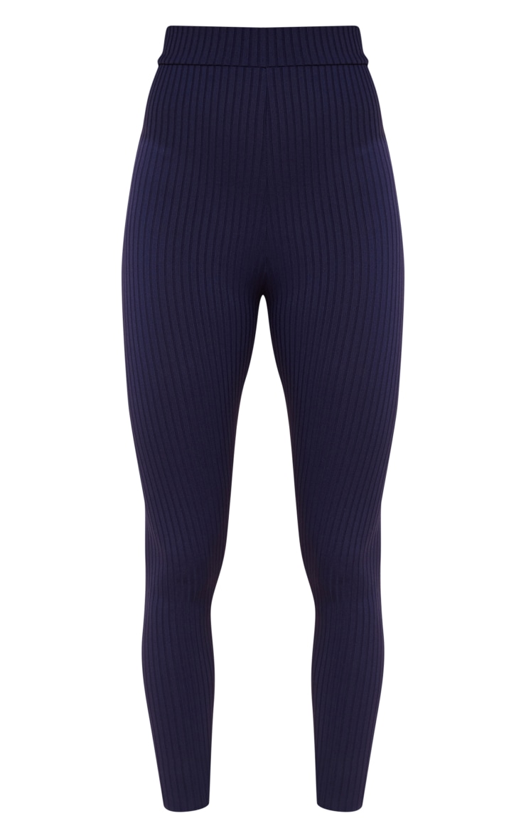  Navy Harlie Ribbed High Waisted Leggings image 5