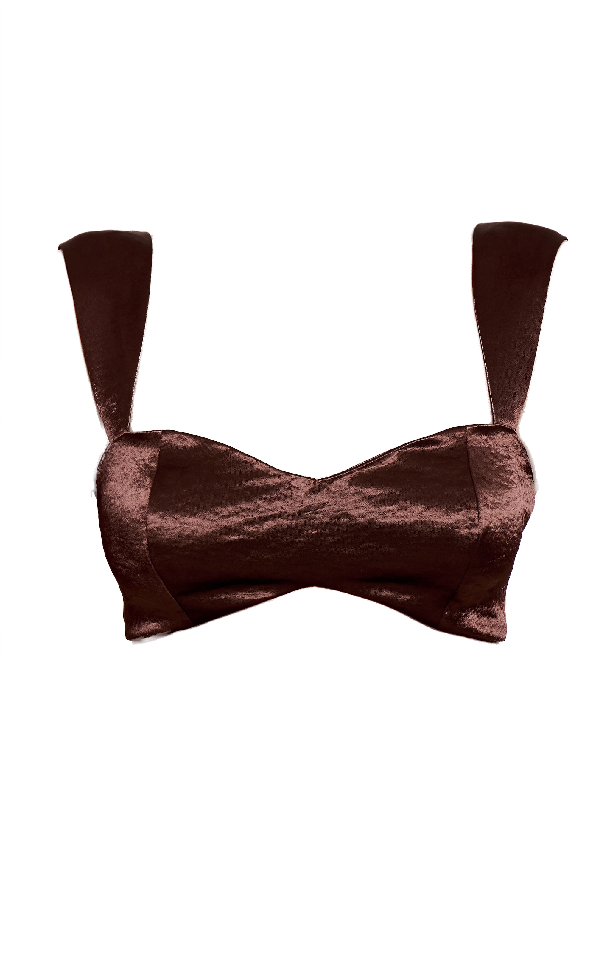 Chocolate Hammered Satin Bralette image 5
