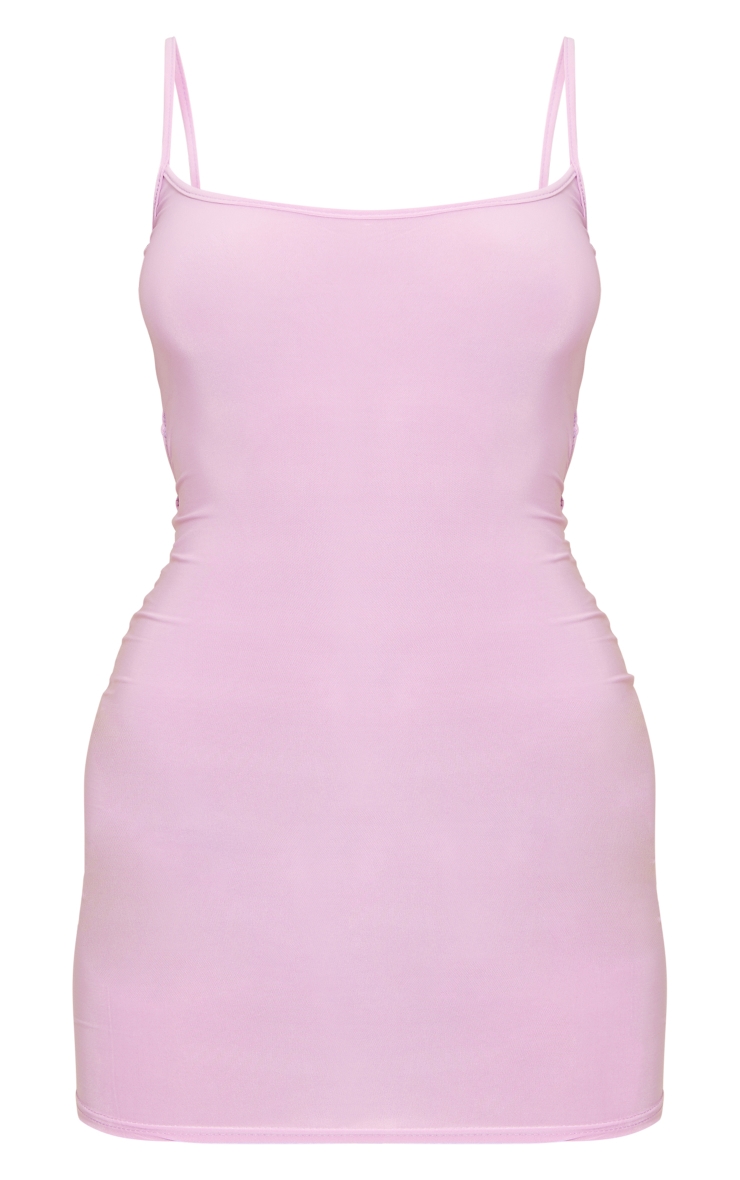 Lilac Strappy Cut Out Back Detail Bodycon Dress image 5