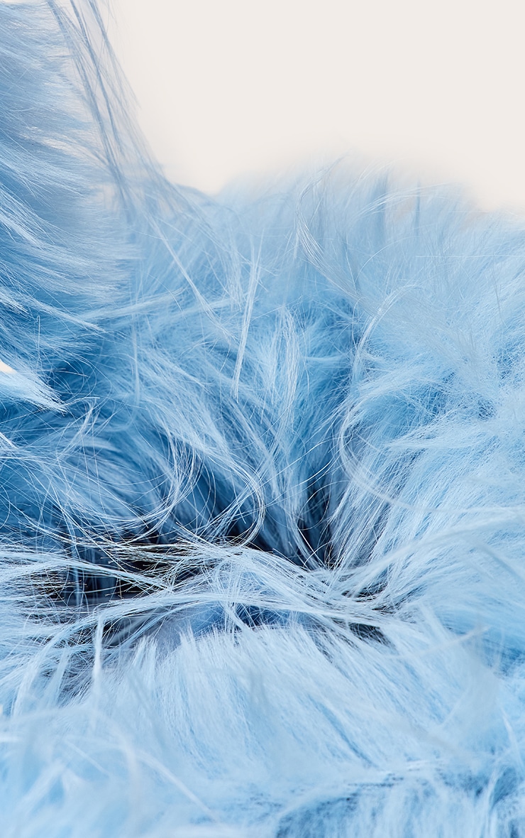 Baby Blue Shaggy Faux Fur Shaggy Tote Bag image 5
