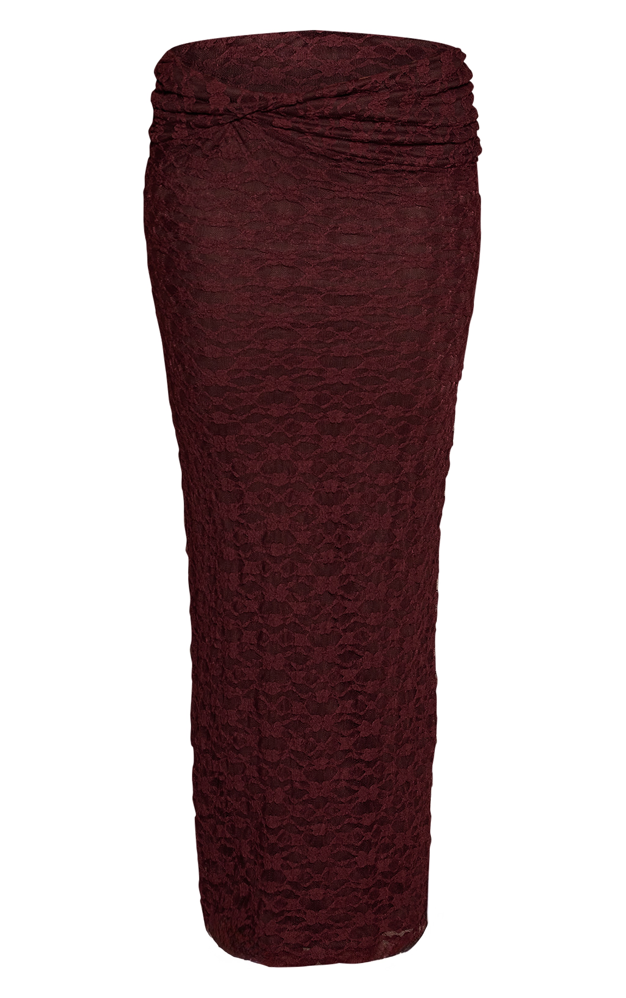 Jupe longue en dentelle marron à détail torsadé image 5