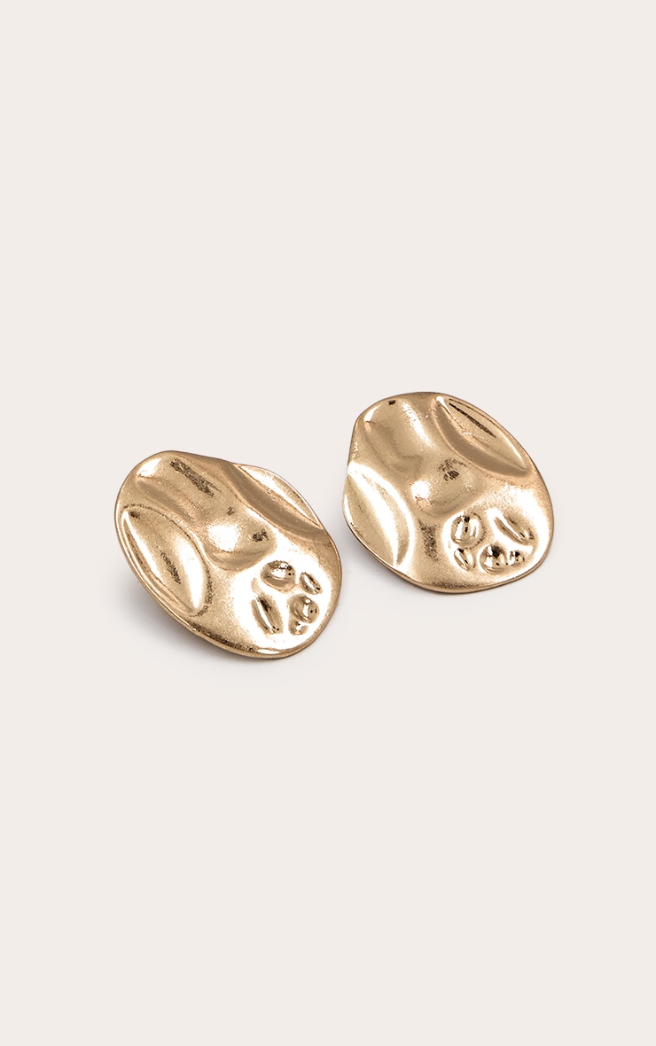 Gold Brushed Shell Statement Earrings image 3