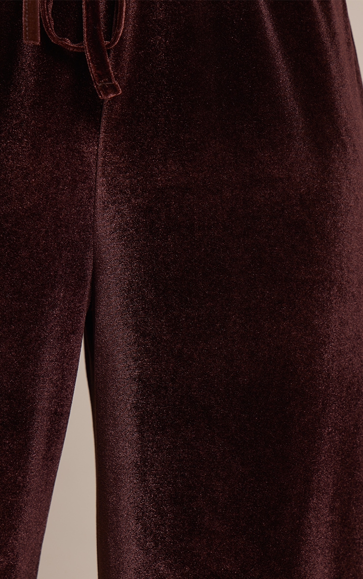 Chocolate Velvet Drawstring Pants image 4