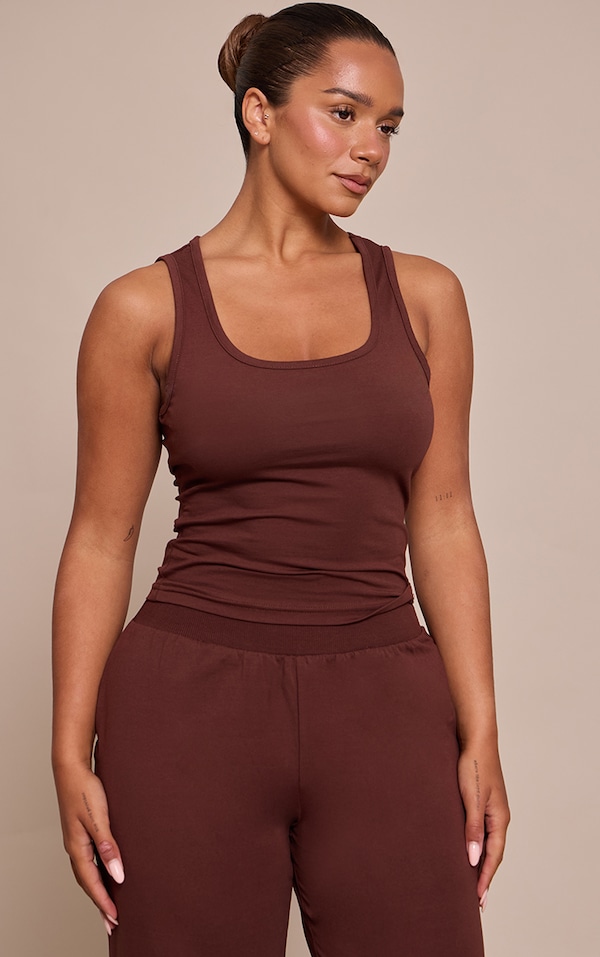 Shape CHOCOLATE Scoop Neck Vest Top