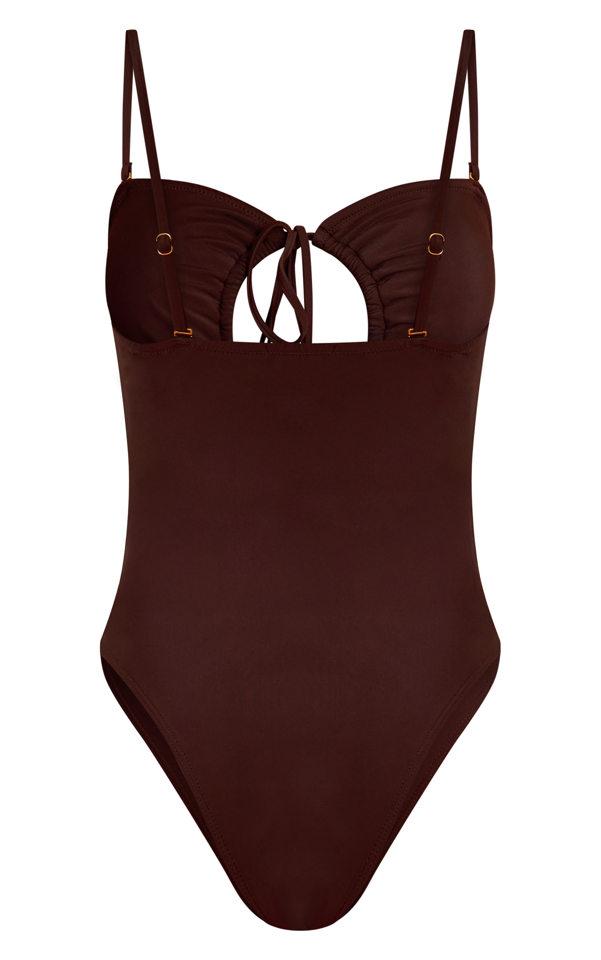 Espresso Tie Front High Leg Swimsuit image 6