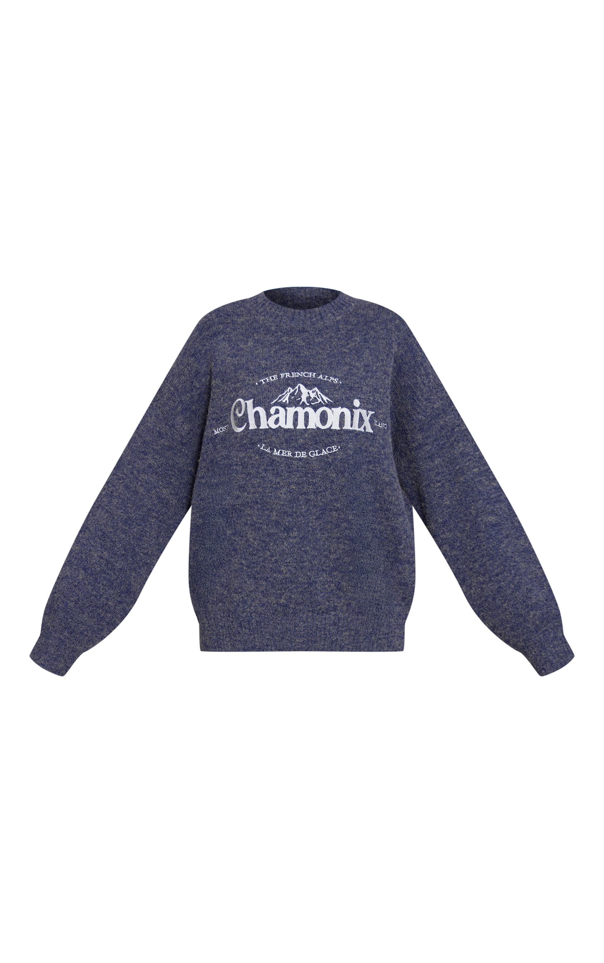 Blue Marl Chamonix Graphic Knitted Sweater image 5