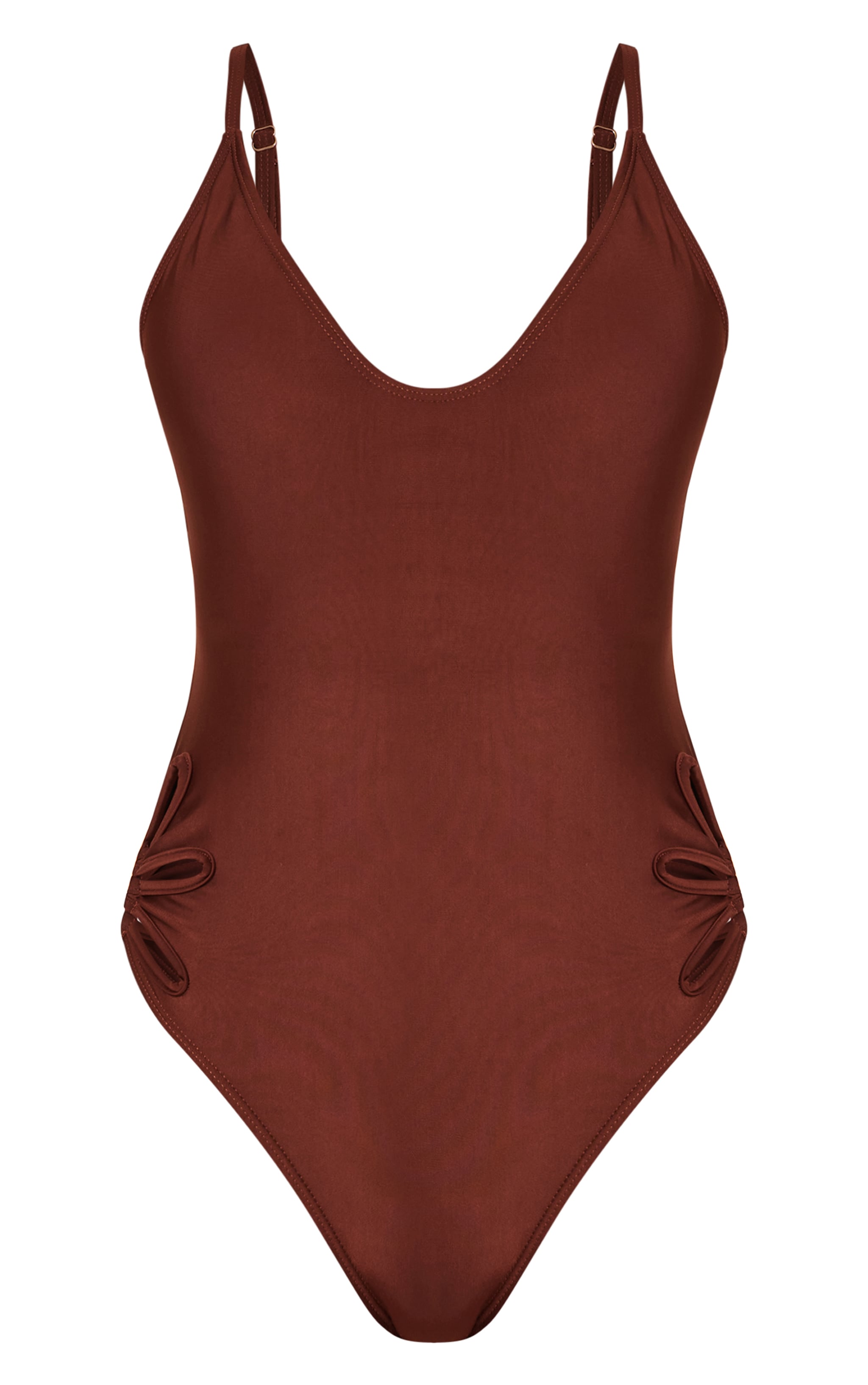 Chocolate Cut Out Hip Detail Swimsuit image 1
