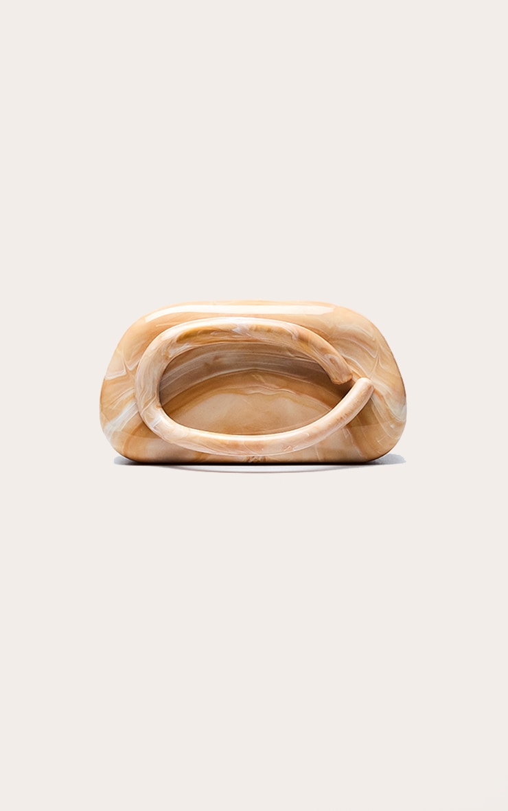 Apricot Marble Hard Resin Clutch Bag image 2
