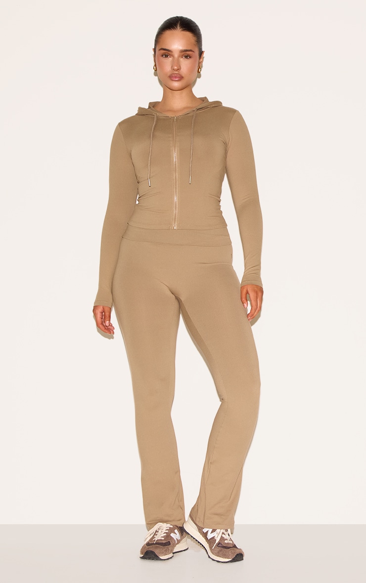 Shape Olive Zip Through Sculpted Hoodie image 3