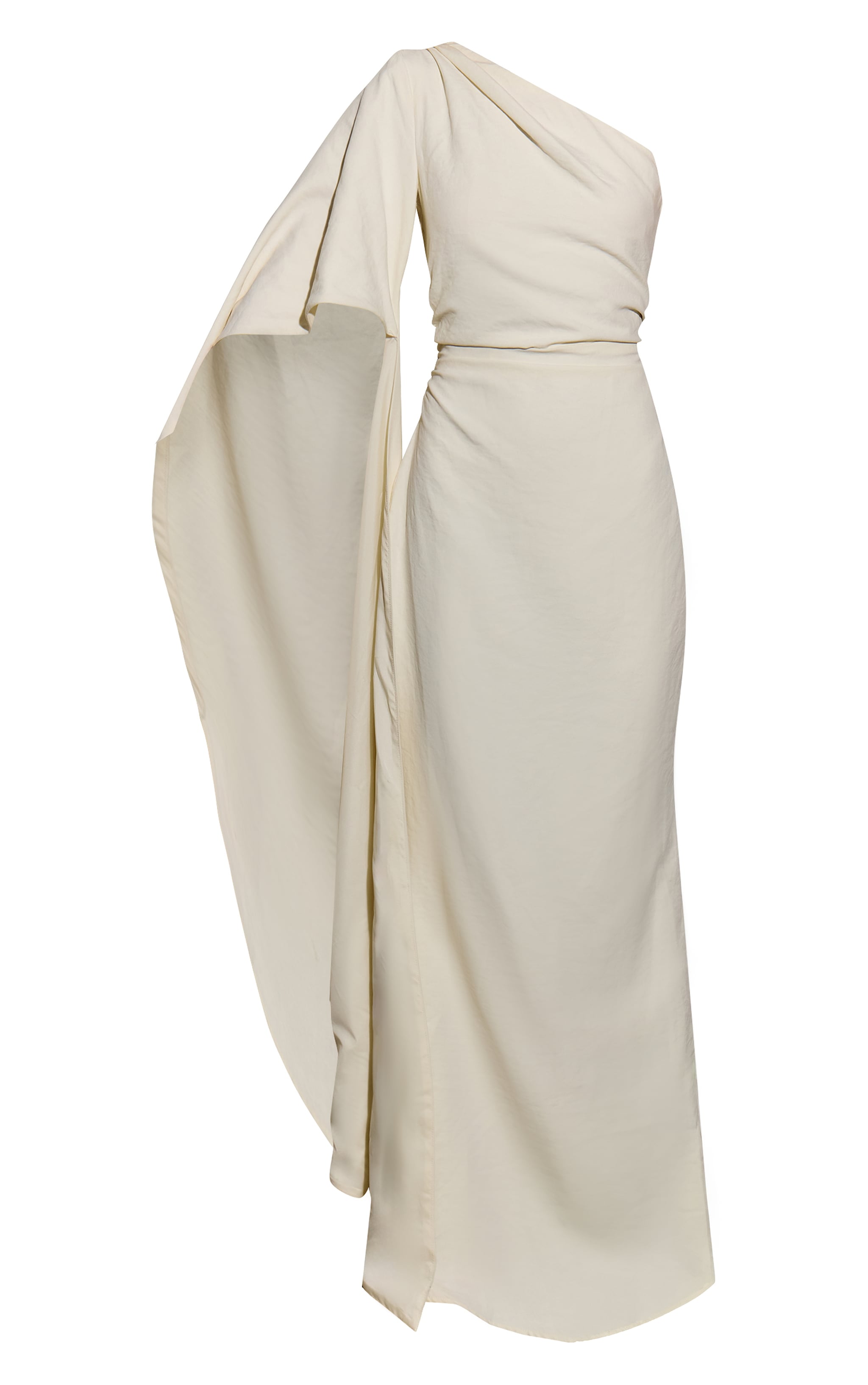 Oyster Textured Satin Sleeve Detail Maxi Dress image 5