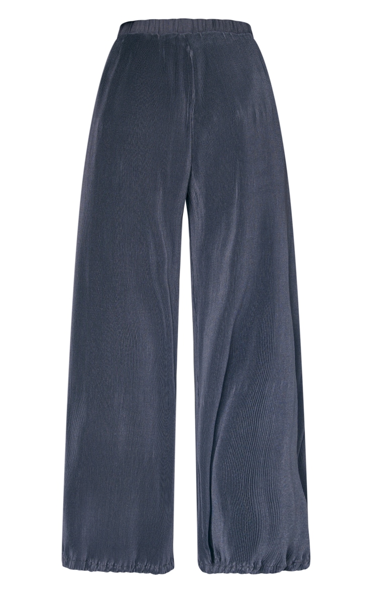 Petite Charcoal Plisse Wide Flare Pant image 5