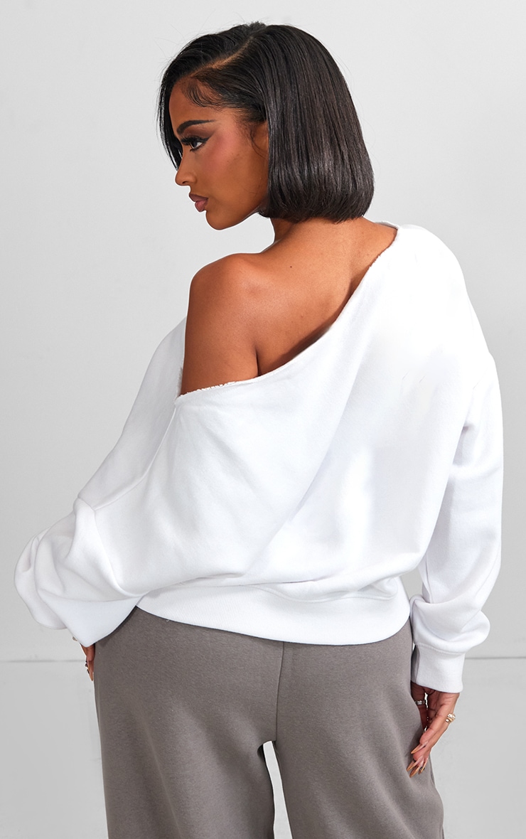 Shape Sweat ample en sweat blanc à ourlet élimé image 2