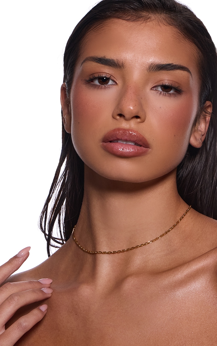 Gold Water Resistant Twist Link Necklace