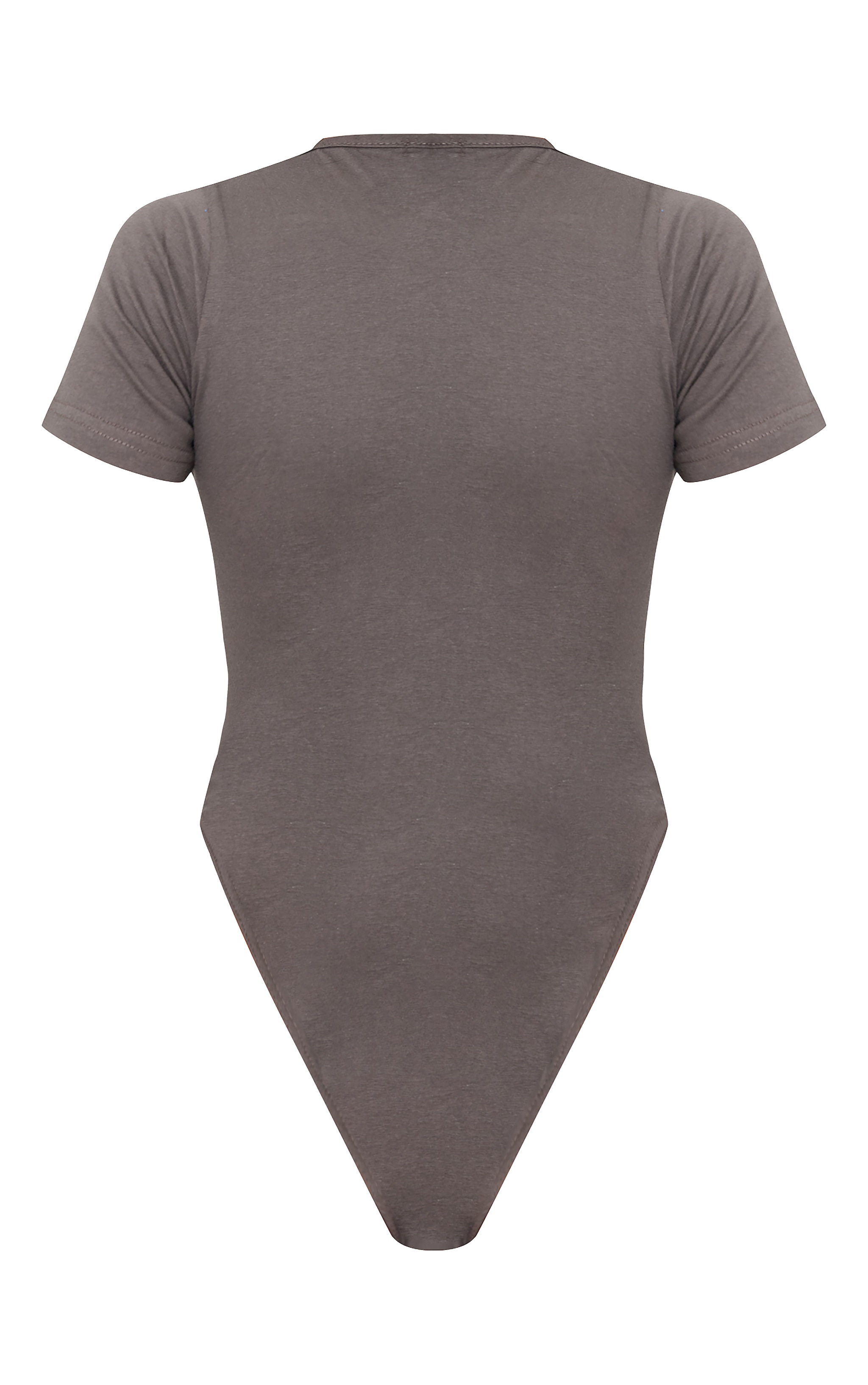 PRETTYLITTLETHING Charcoal Logo Short Sleeved Bodysuit image 6